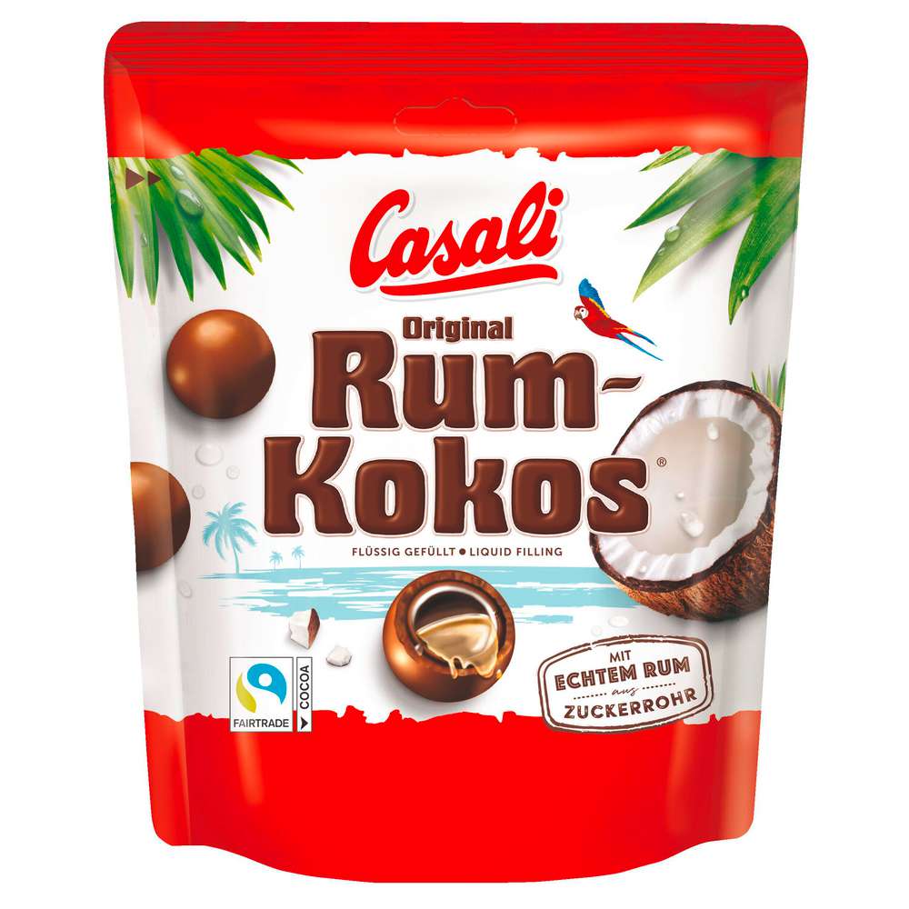 Produktabbildung Casali Schoko-Dragées Rum-Kokos mit flüssiger Rum-Füllung