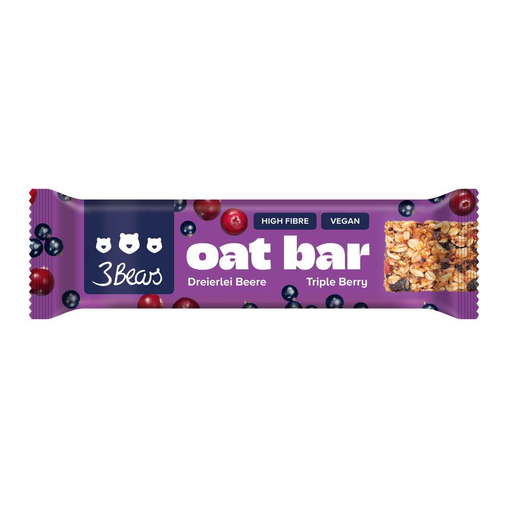 Produktabbildung 3Bears Oat Bar Dreierlei Beere