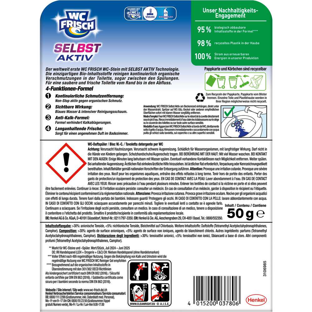 Produktabbildung WC Frisch Duftspüler Selbst Aktiv Chlor