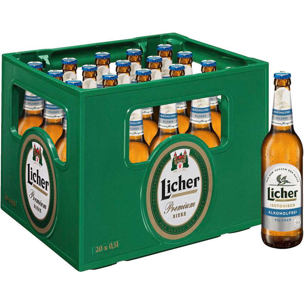 Produktabbildung Licher Alkoholfreies Bier (20x 0,500 Liter)