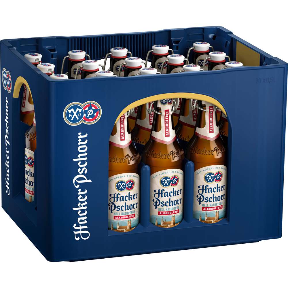 Produktabbildung Hacker Pschorr Helles Bier Münchner Alkoholfreies, naturtrüb (20x 0,500 Liter)