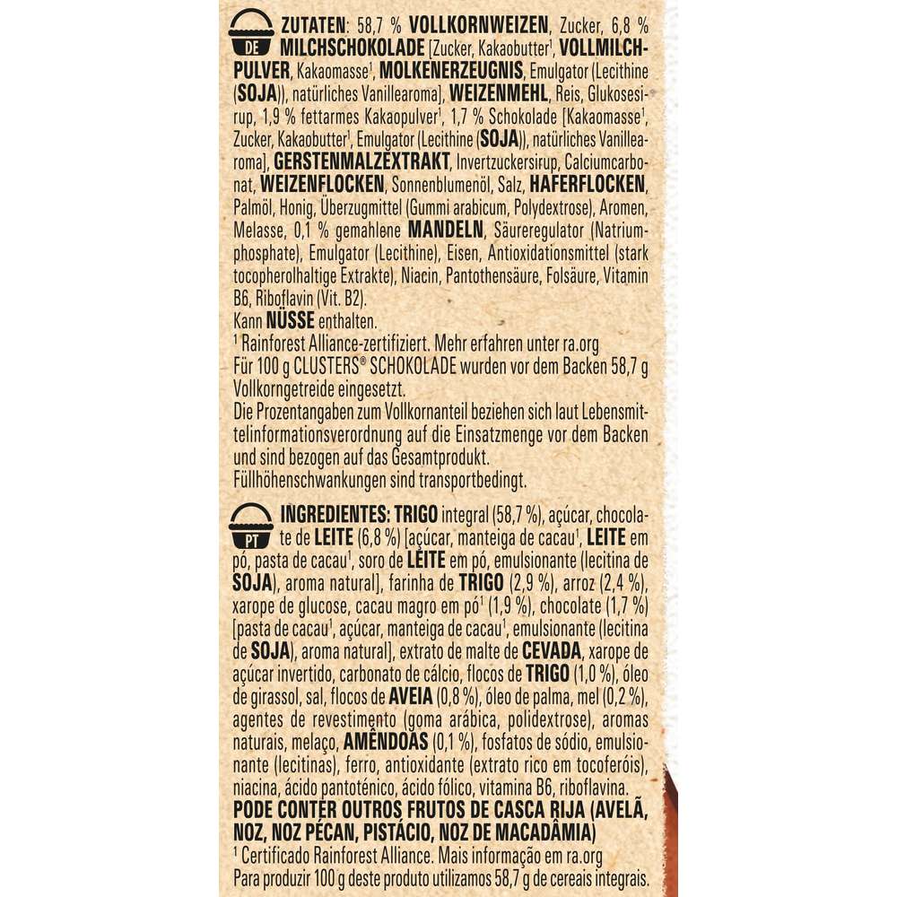 Produktabbildung Nestle Clusters, Schokolade