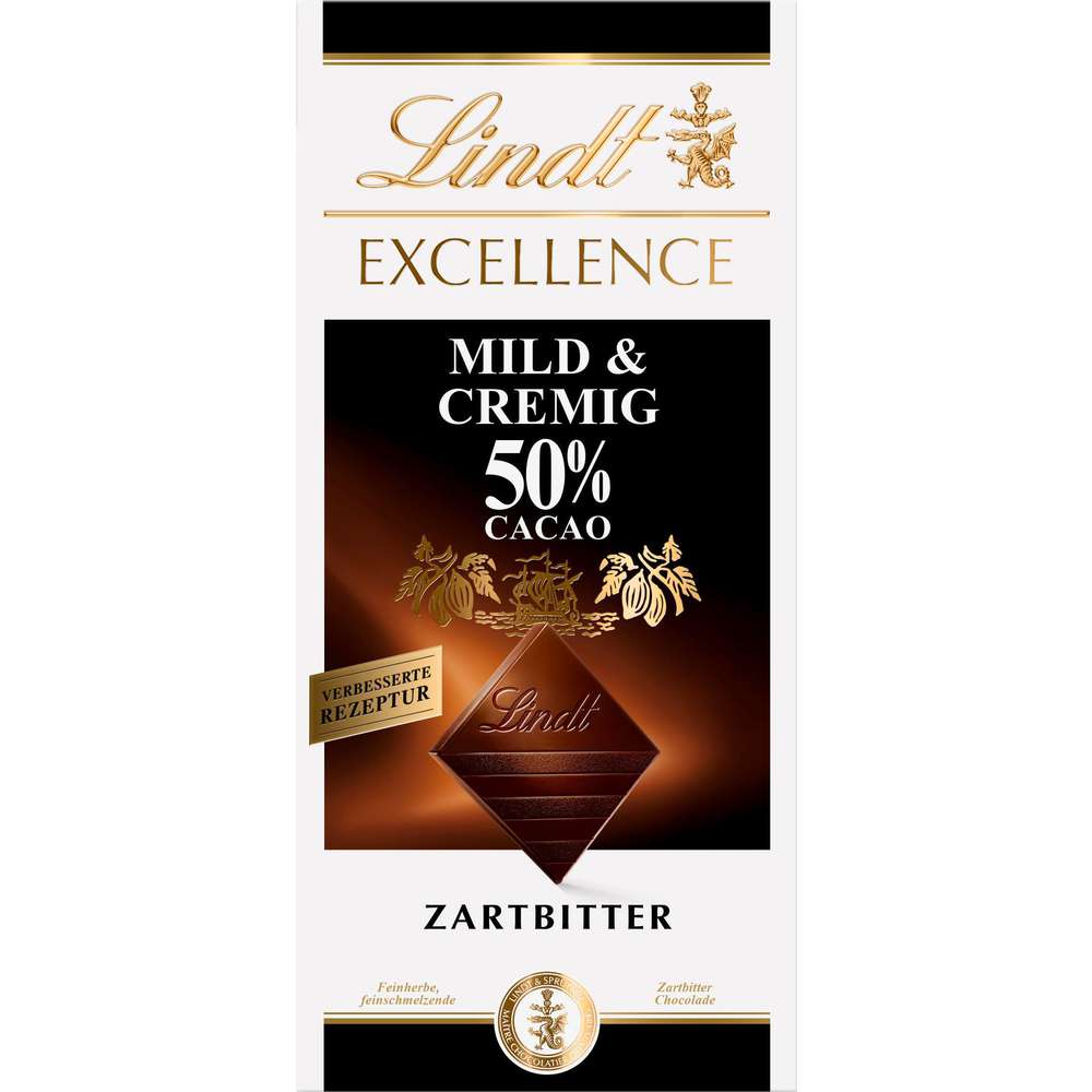 Produktabbildung Lindt Excellence Tafelschokolade, 50% Cacao Zartbitter