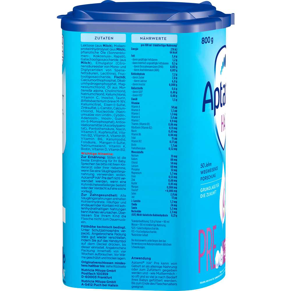 Produktabbildung Aptamil Anfangsnahrung Pre HA