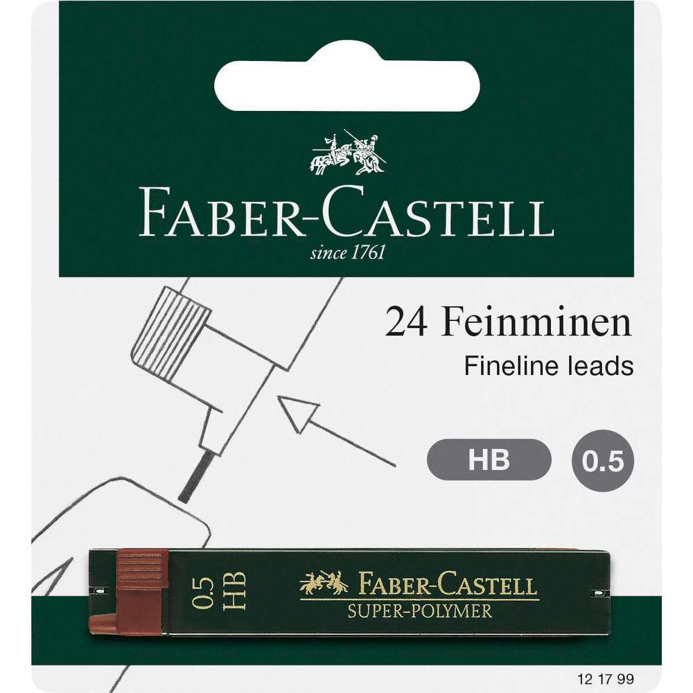 Produktabbildung Faber-Castell Bleistift Feinminen, HB, 0,5 mm, 2x12 Stück