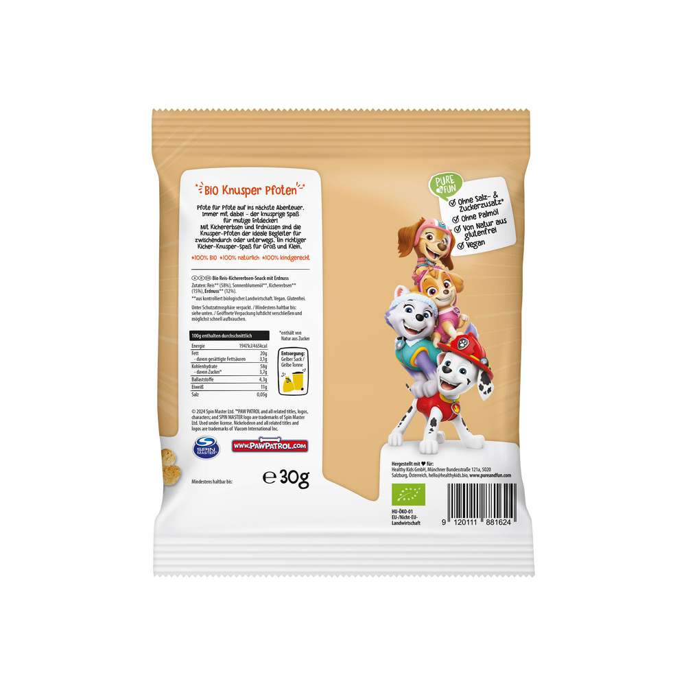 Produktabbildung Pure & Fun Bio Knusperpfoten Paw Patrol