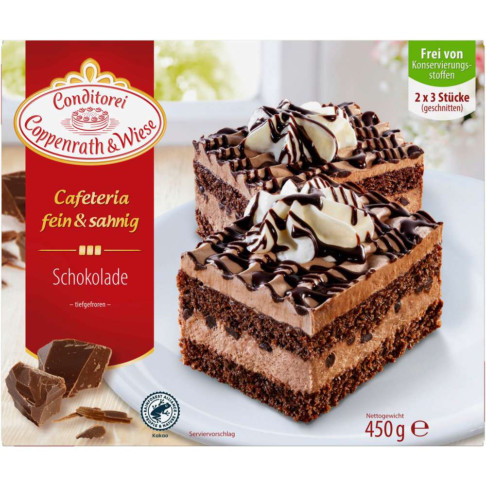 Produktabbildung Conditorei Coppenrath & Wiese Fein&Sahnig Kuchenschnitten, Schoko-Blechkuchen, tiefgekühlt