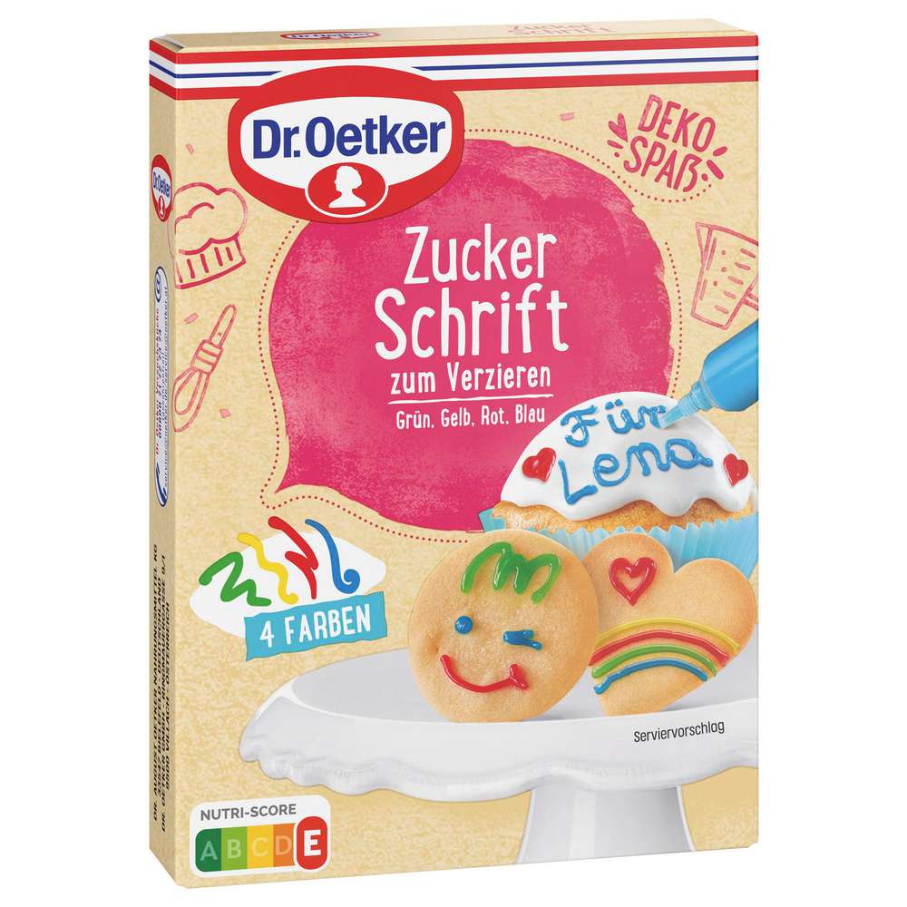Produktabbildung Dr. Oetker Zuckerschrift, 4 Farben