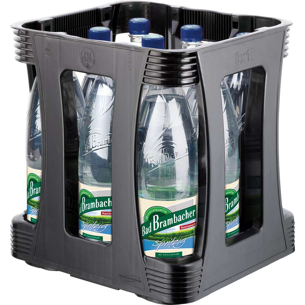 Produktabbildung Bad Brambacher Mineralwasser, Spritzig (9x 1,000 Liter)