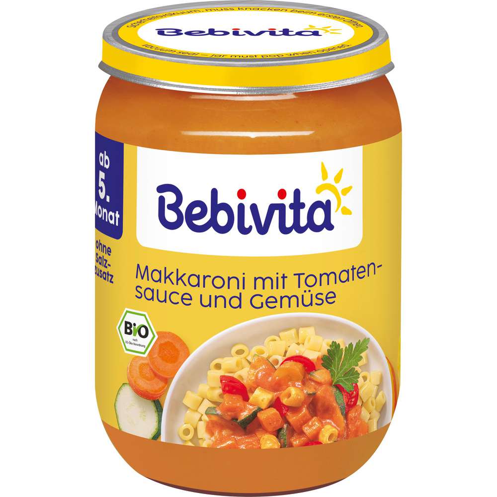 Produktabbildung Bebivita Babynahrung Menü, Makkaroni/Tomate/Gemüse