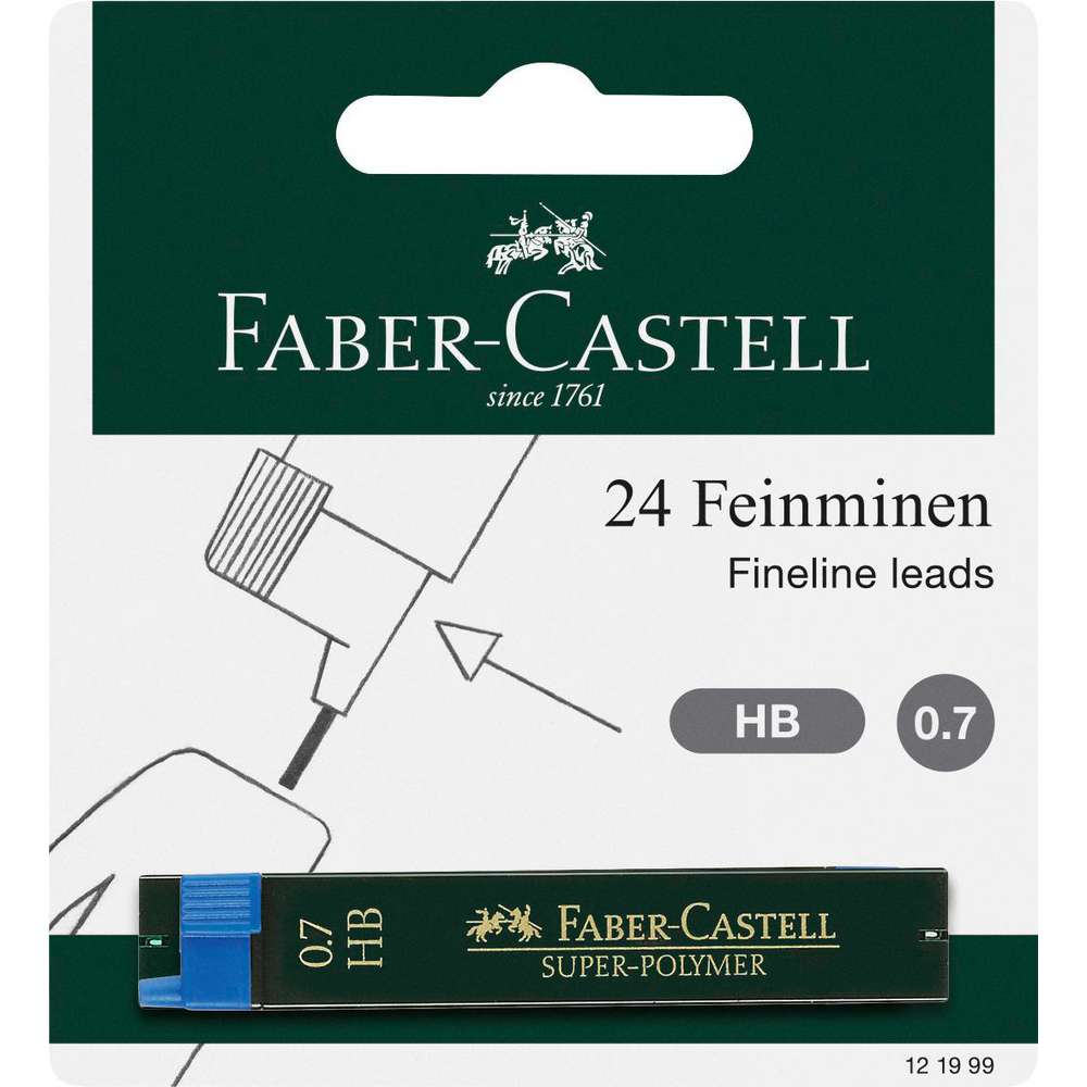Produktabbildung Faber-Castell Bleistift Feinminen HB, 0,7 mm, 2x12 Stück
