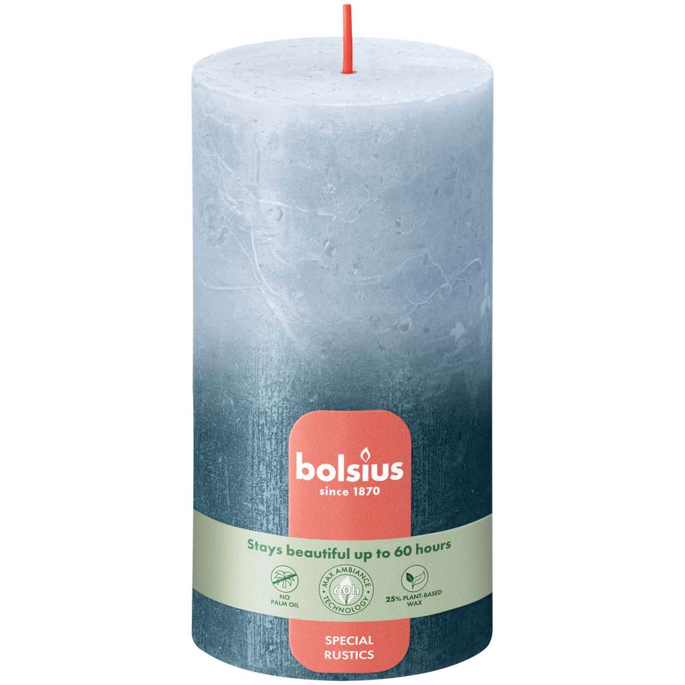 Produktabbildung Bolsius Stumpenkerze Rustik Sunset, Himmelblau