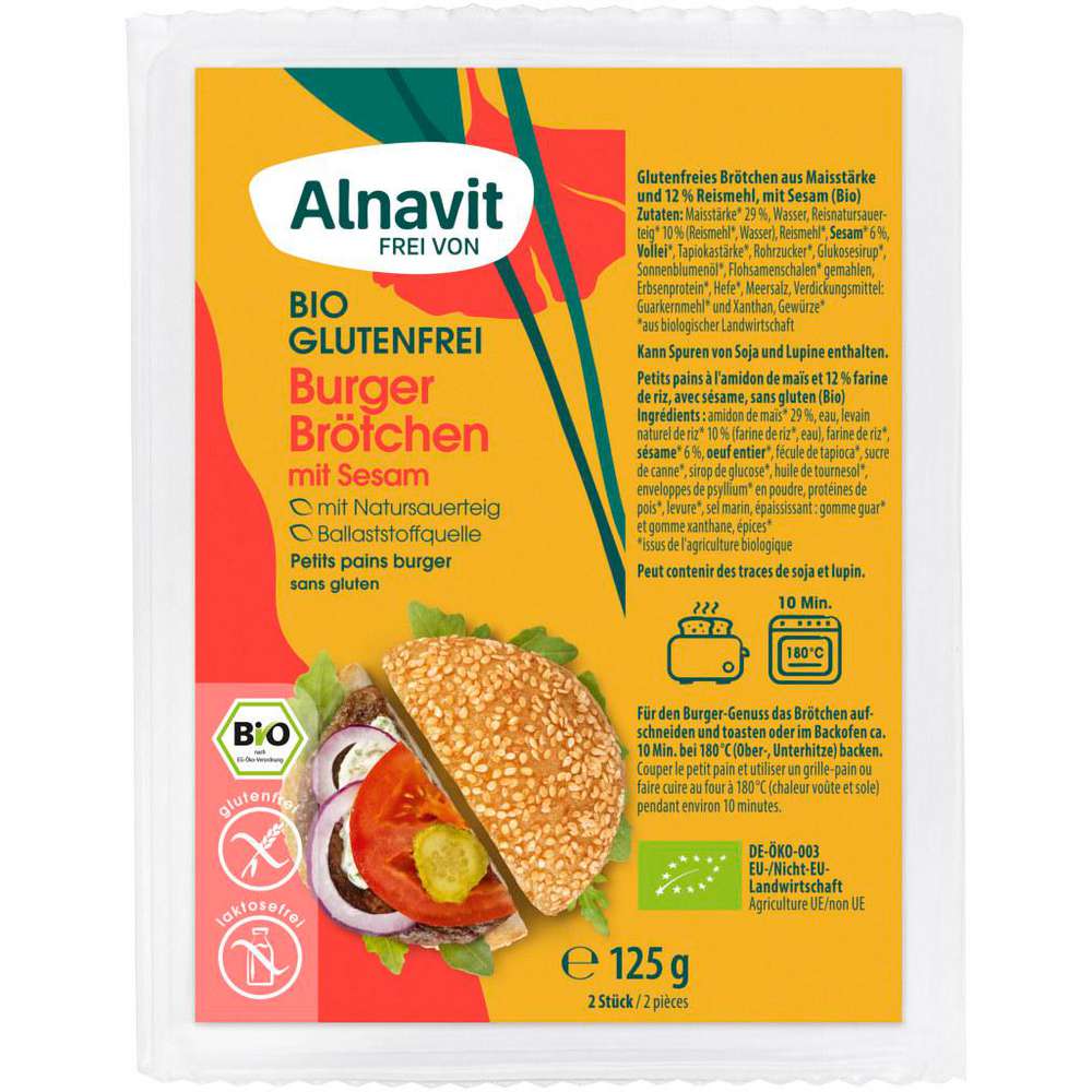 Produktabbildung Alnavit Bio Burger Brötchen glutenfrei