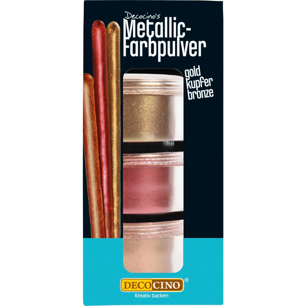 Produktabbildung Decocino Metallic Farbpulver, 3-farbig