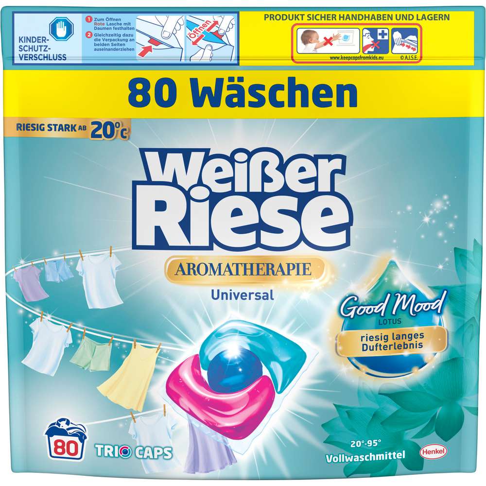 Produktabbildung Weißer Riese Universal-Waschmittel, Trio Caps, Aromatherapie