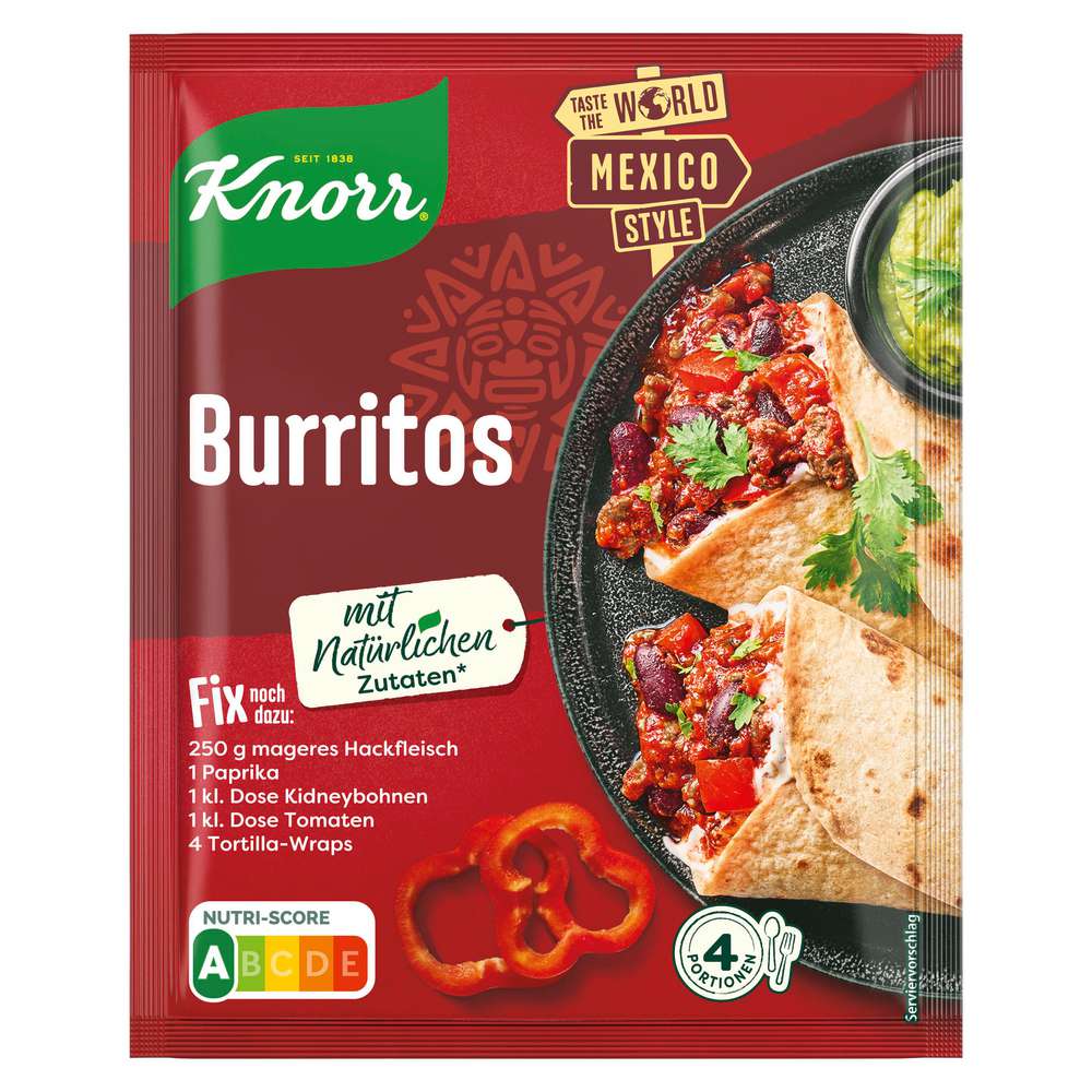 Produktabbildung Knorr Fix-Würzmischung, Burritos