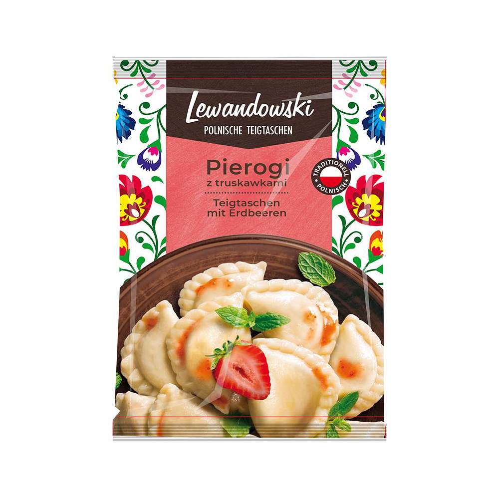 Produktabbildung Lewandowski Teigtaschen mit Erdbeeren, tiefgekühlt