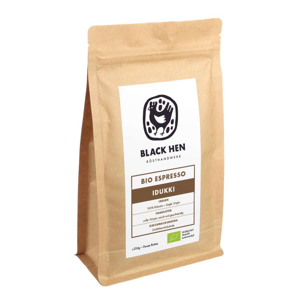 Produktabbildung Black Hen Bio Espresso Soares, ganze Bohnen