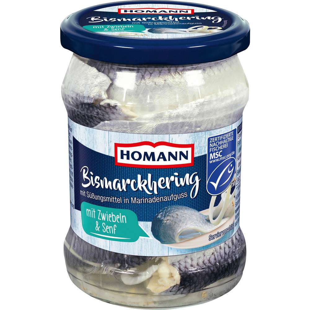 Produktabbildung Homann Bismarckhering mit Zwiebeln & Senf