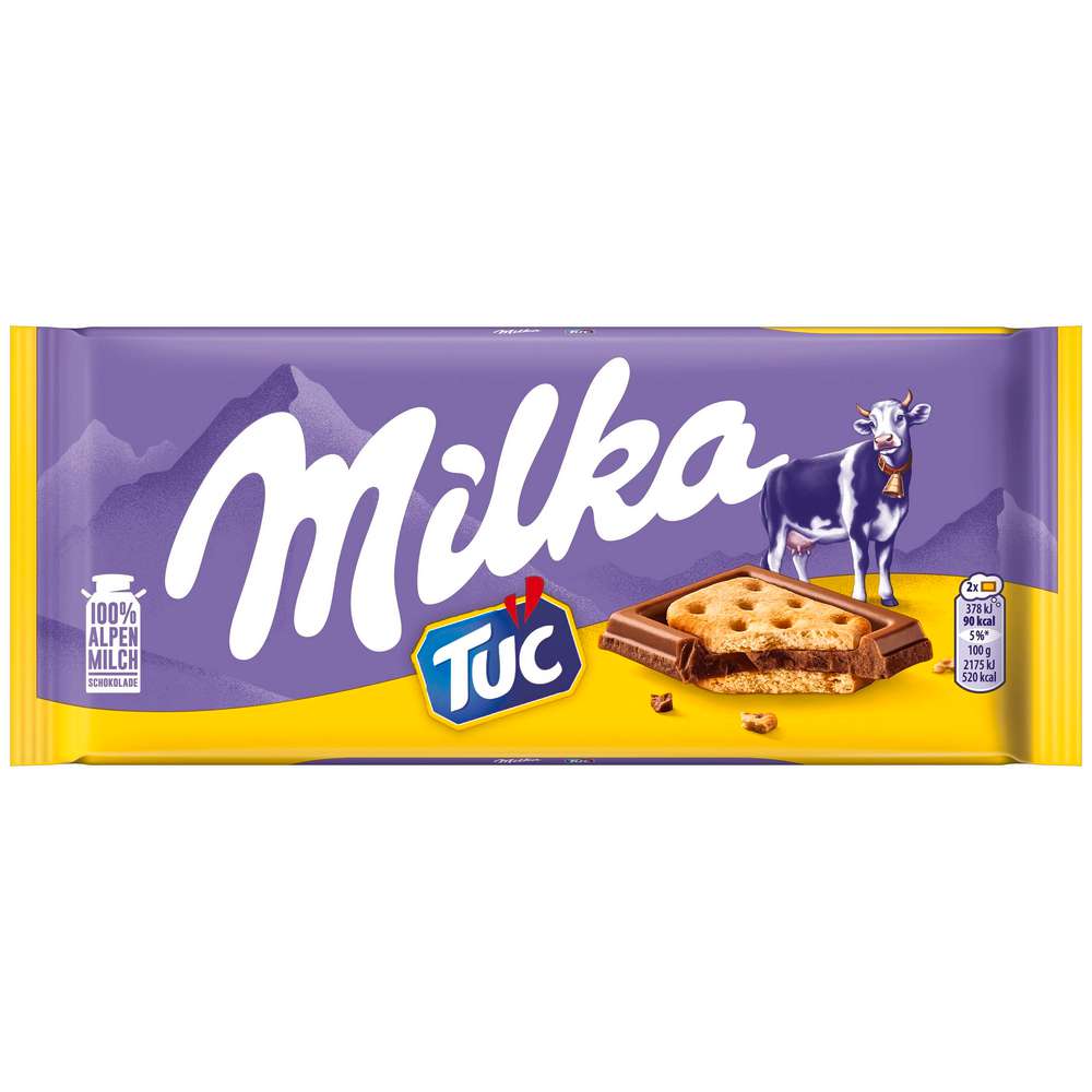 Produktabbildung Milka Tafelschokolade, mit TUC-Keks