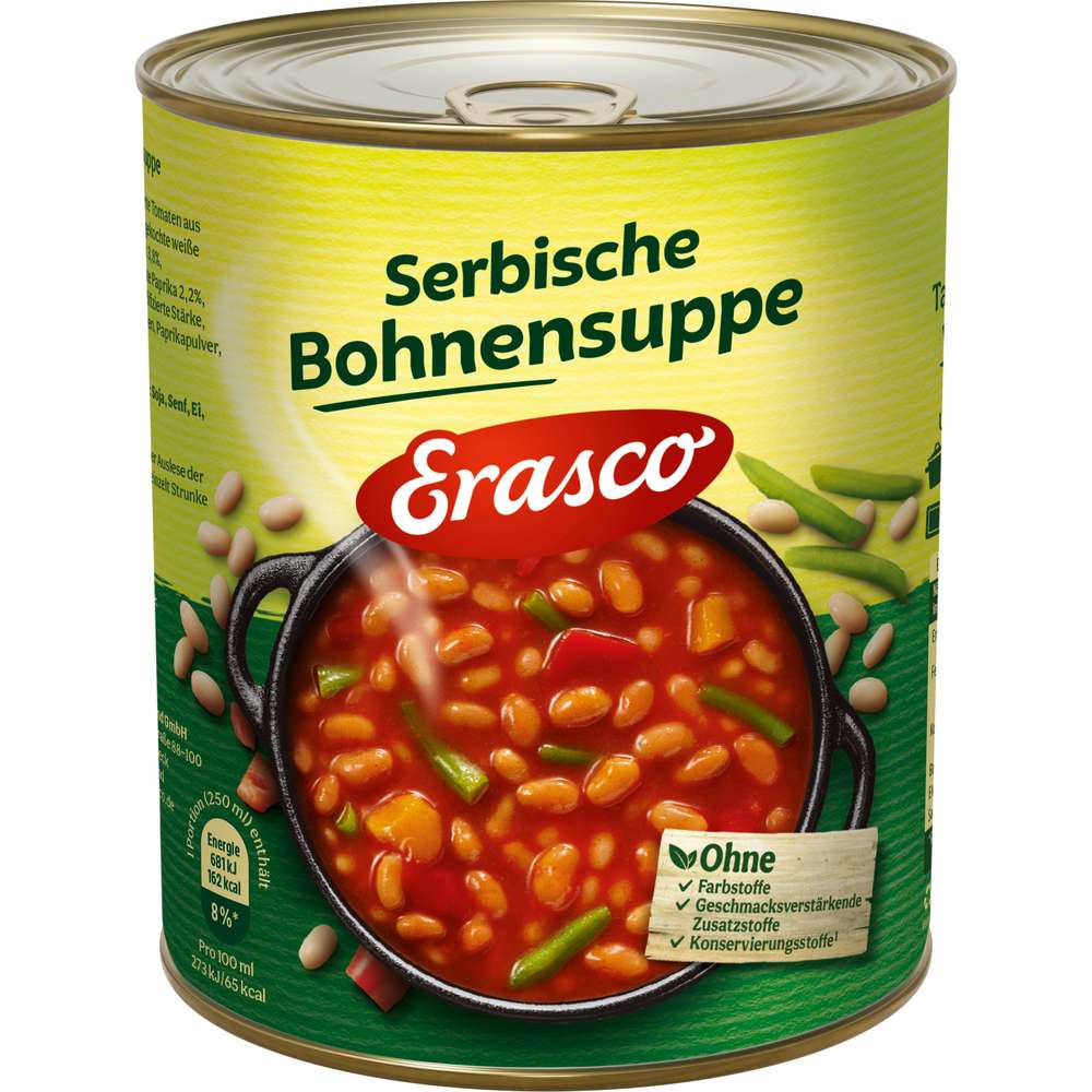 Produktabbildung Erasco Serbische Bohnensuppe mit Rauchspeck