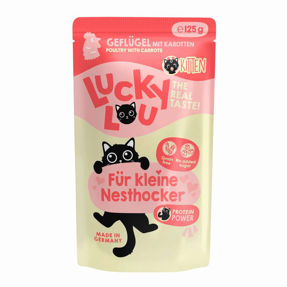 Produktabbildung Lucky Lou Katzen-Nassfutter Kitten, Geflügel mit Karotte