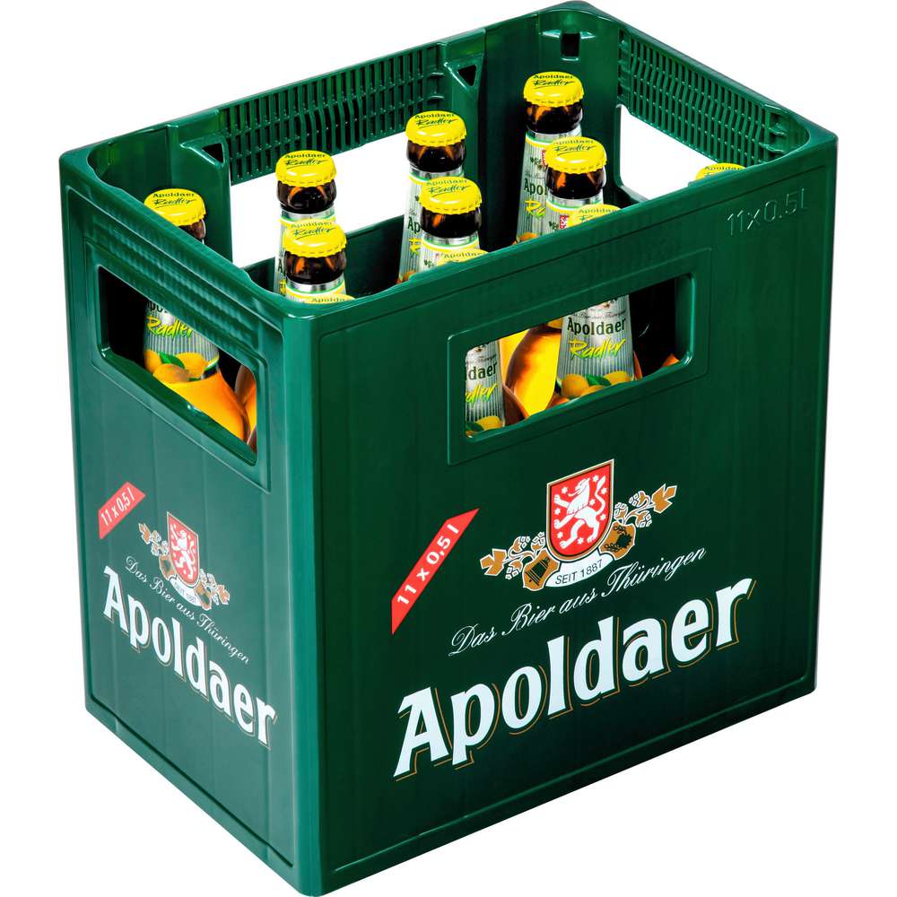 Produktabbildung Apoldaer Biermischgetränk, Radler 2,5% (11x 0,500 Liter)