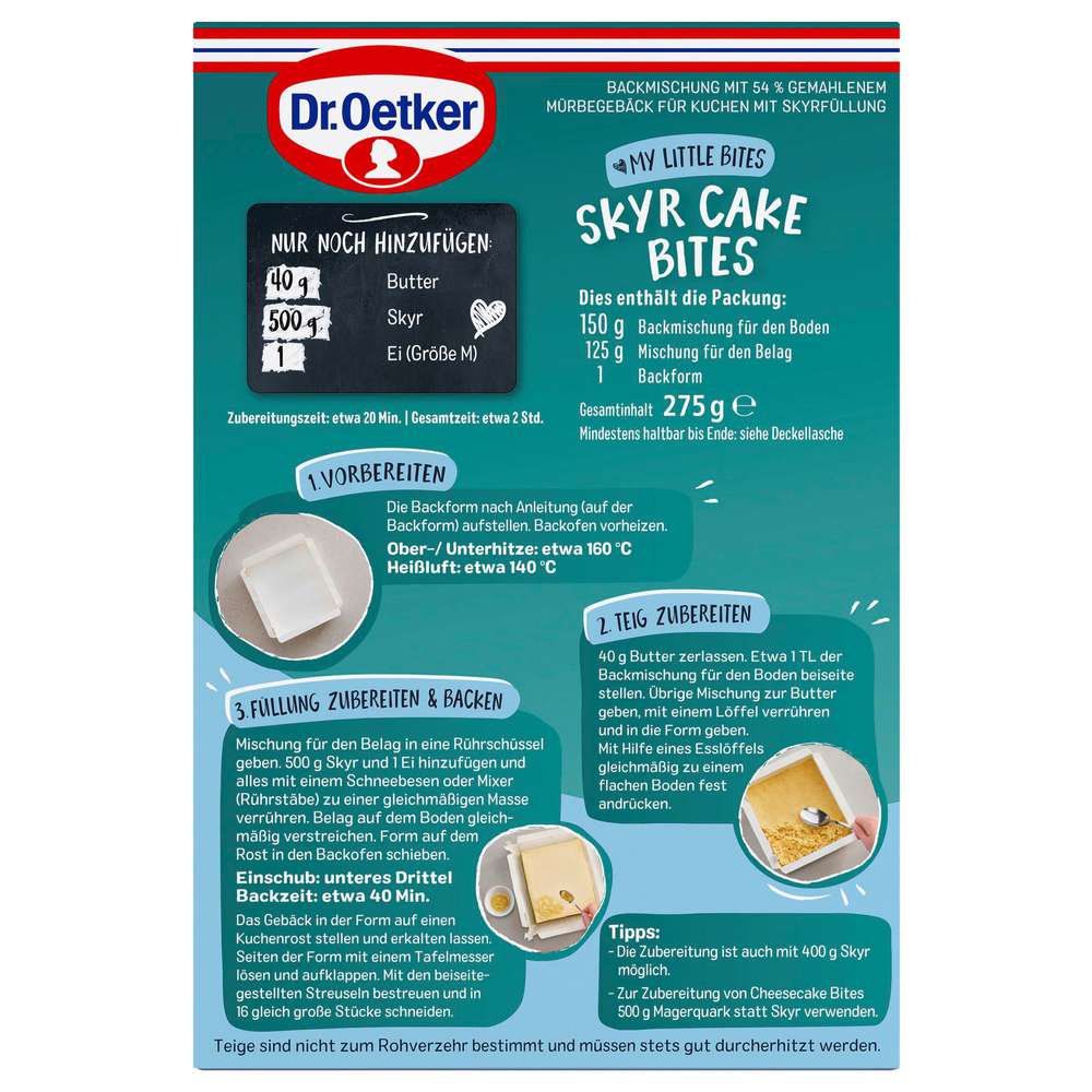 Produktabbildung Dr. Oetker Backmischung My little Bites, Skyr Cake Bites