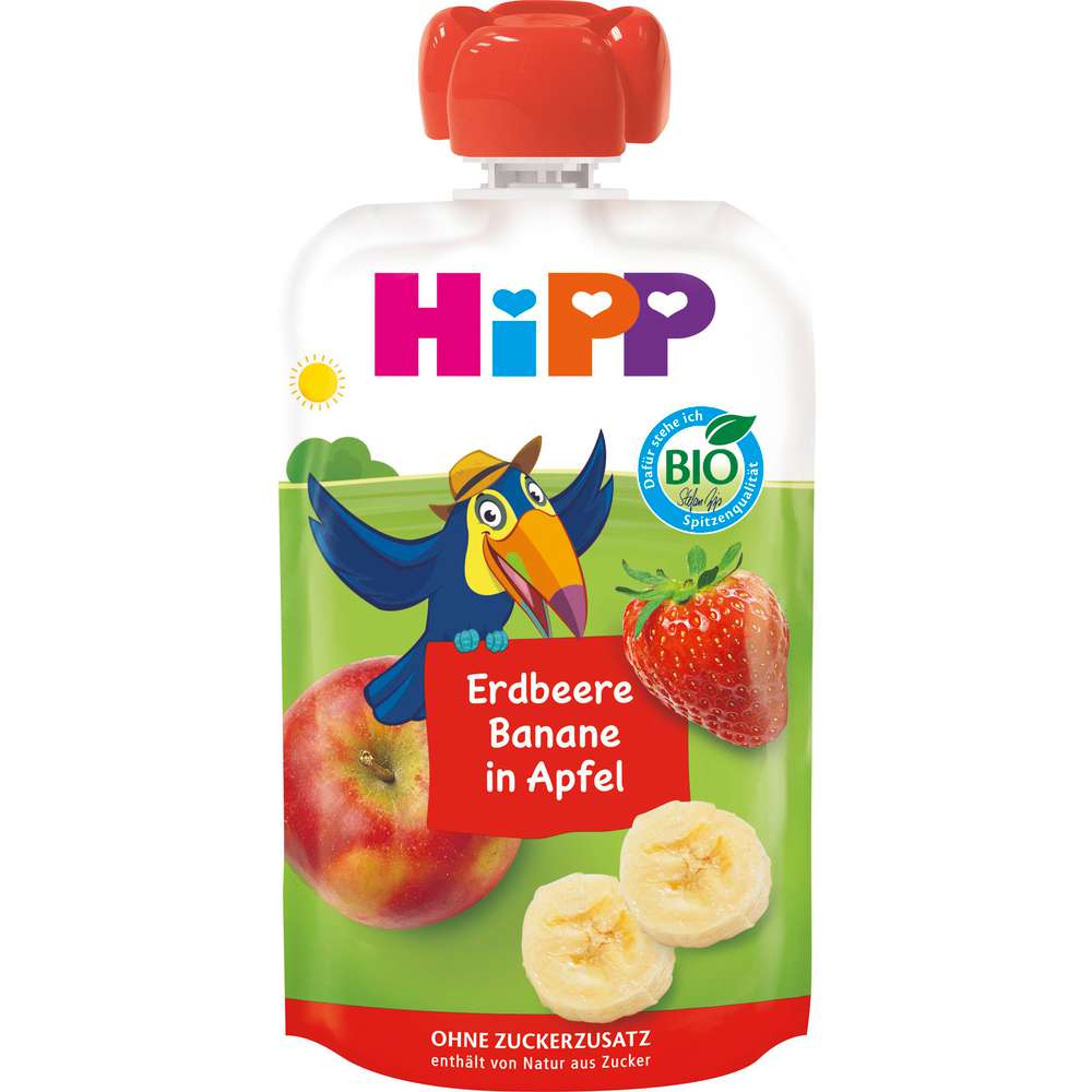 Produktabbildung Hipp Hippis Quetschbeutel, Erdbeere/Banane/Apfel