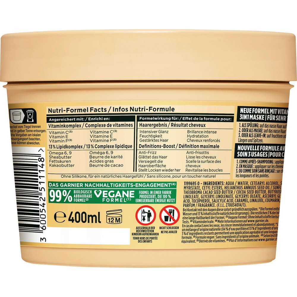 Produktabbildung Garnier Fructis Haarmaske, Kakao Butter