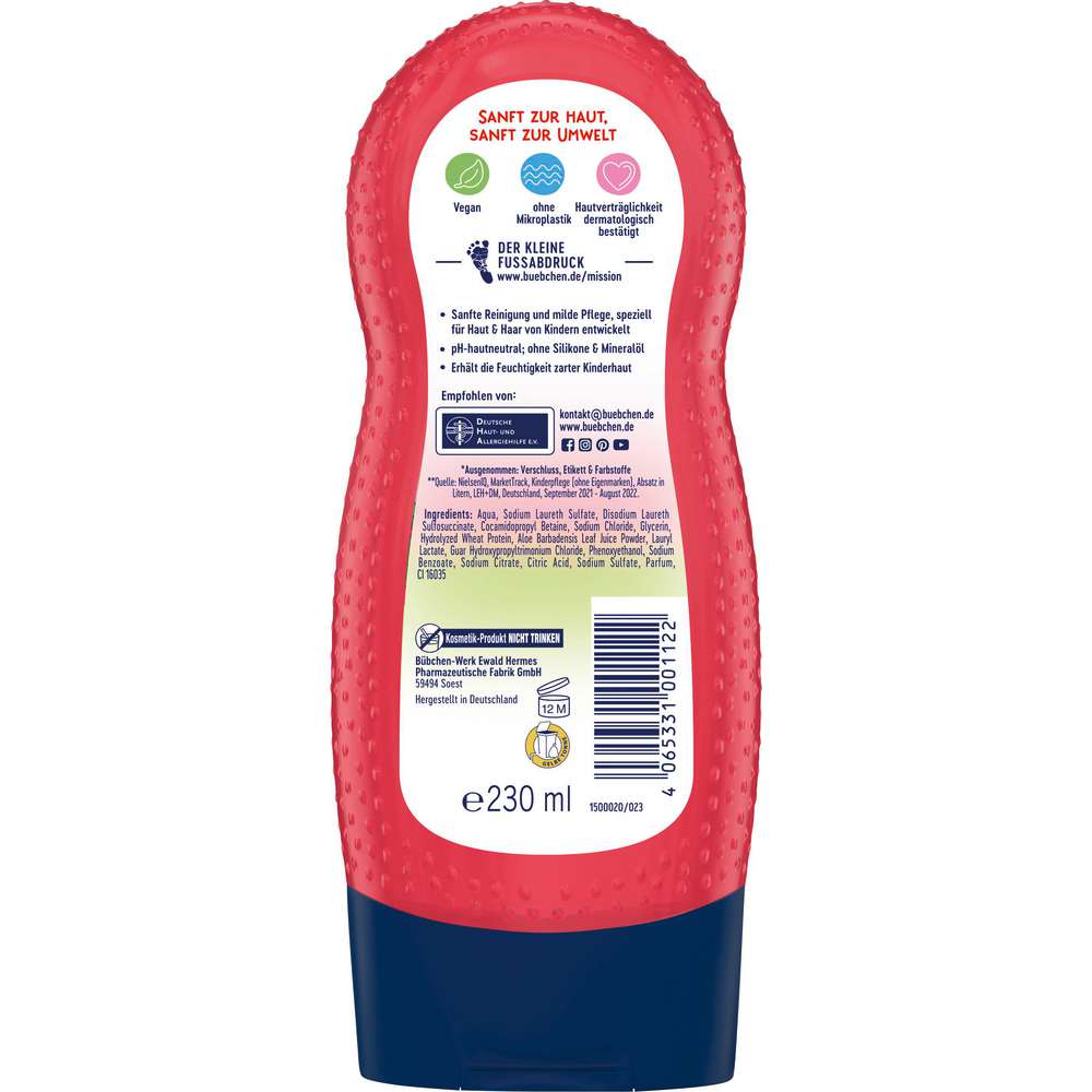 Produktabbildung Bübchen Kinder 2in1 Shampoo + Duschgel, Himbeerspaß