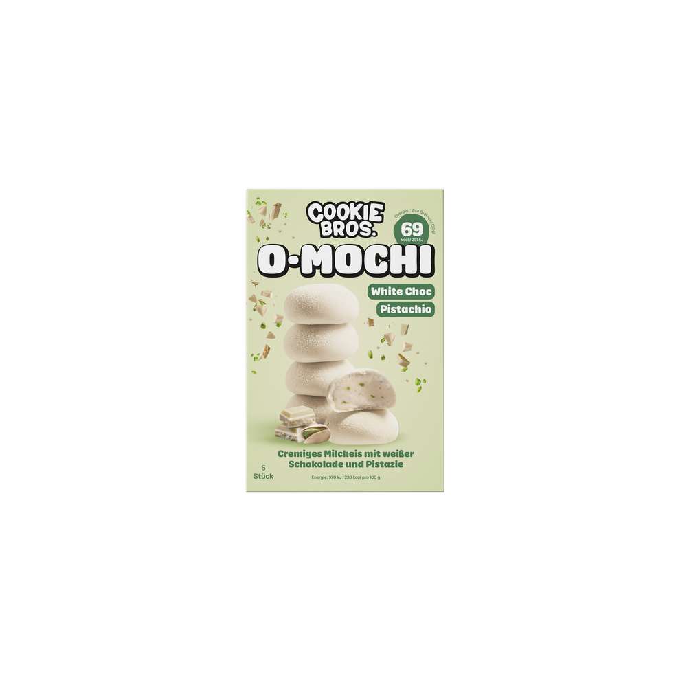 Produktabbildung Cookie Bros. O-Mochi White Choc/Pistachio 