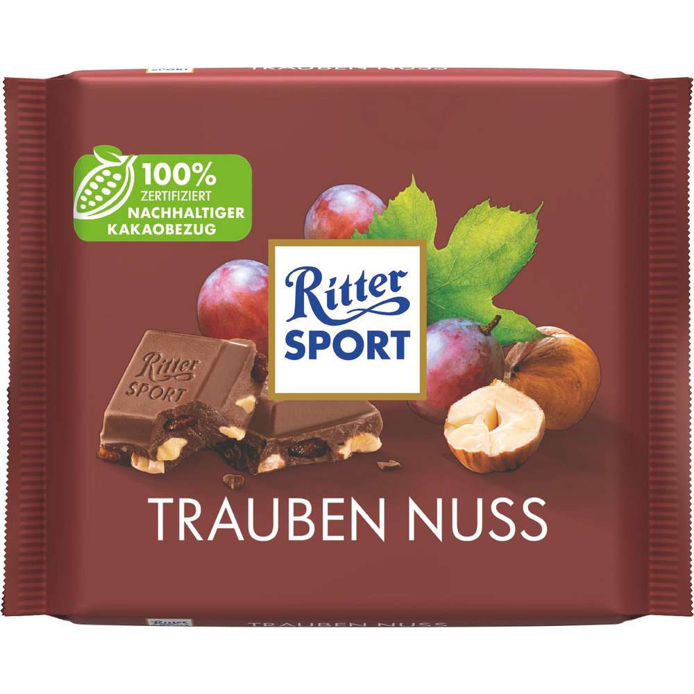 Produktabbildung Ritter Sport Tafelschokolade, Traube-Nuss