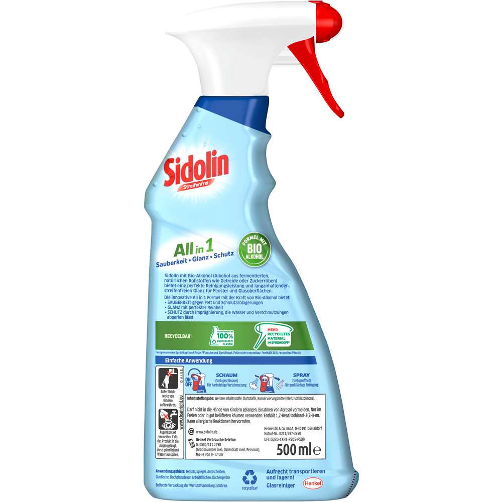 Produktabbildung Sidolin Glasreiniger Streifenfrei, Multiflächen