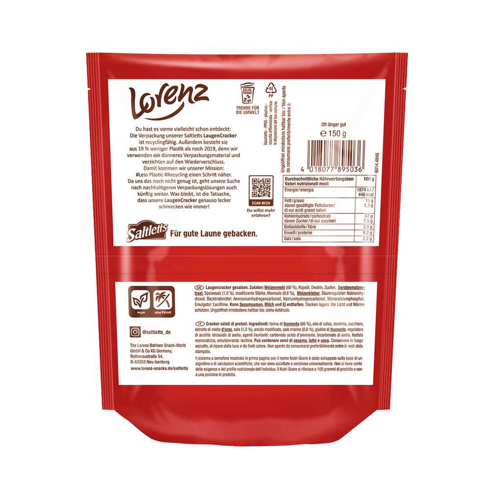 Produktabbildung Saltletts Laugen-Cracker, gesalzen