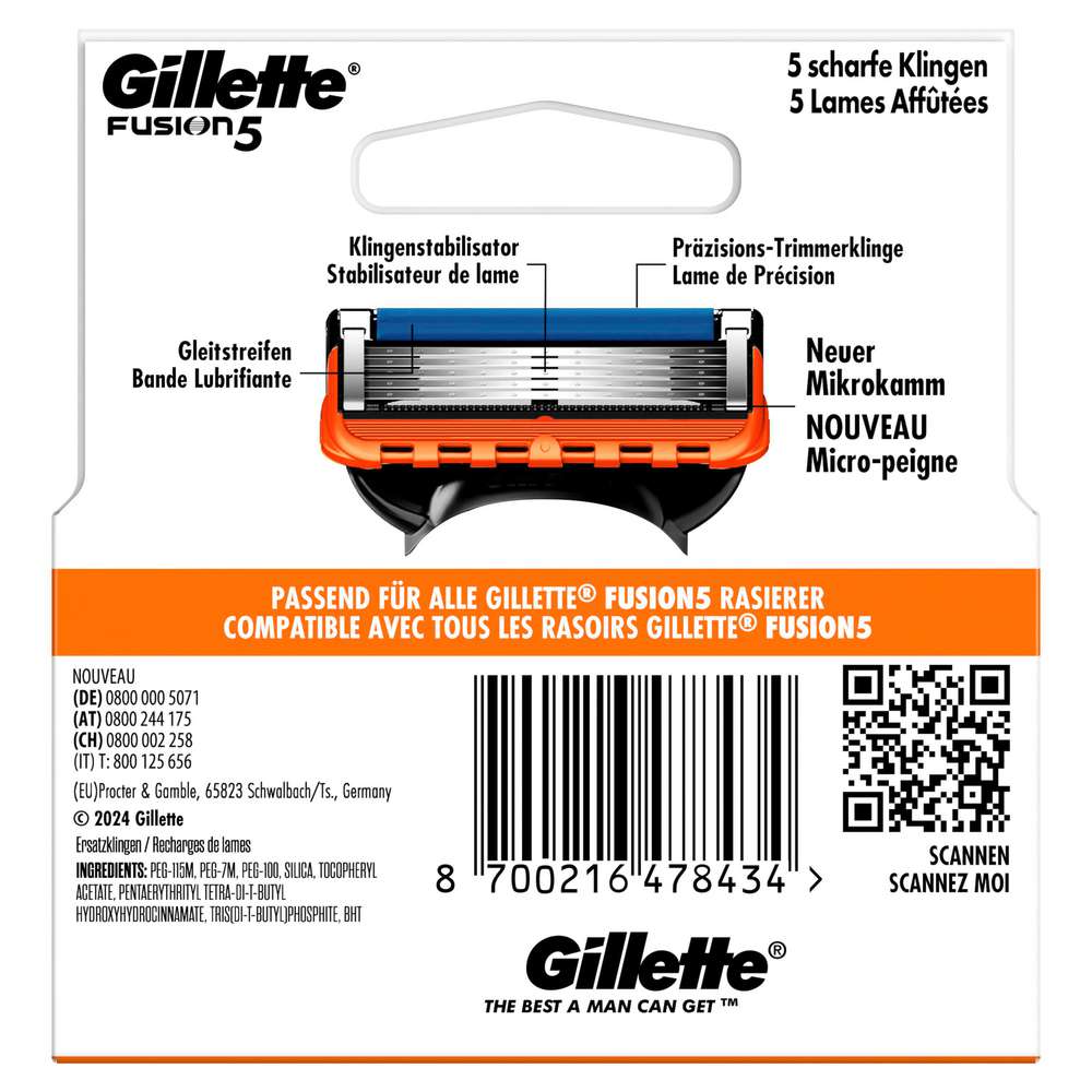 Produktabbildung Gillette Fusion5 Rasierklingen