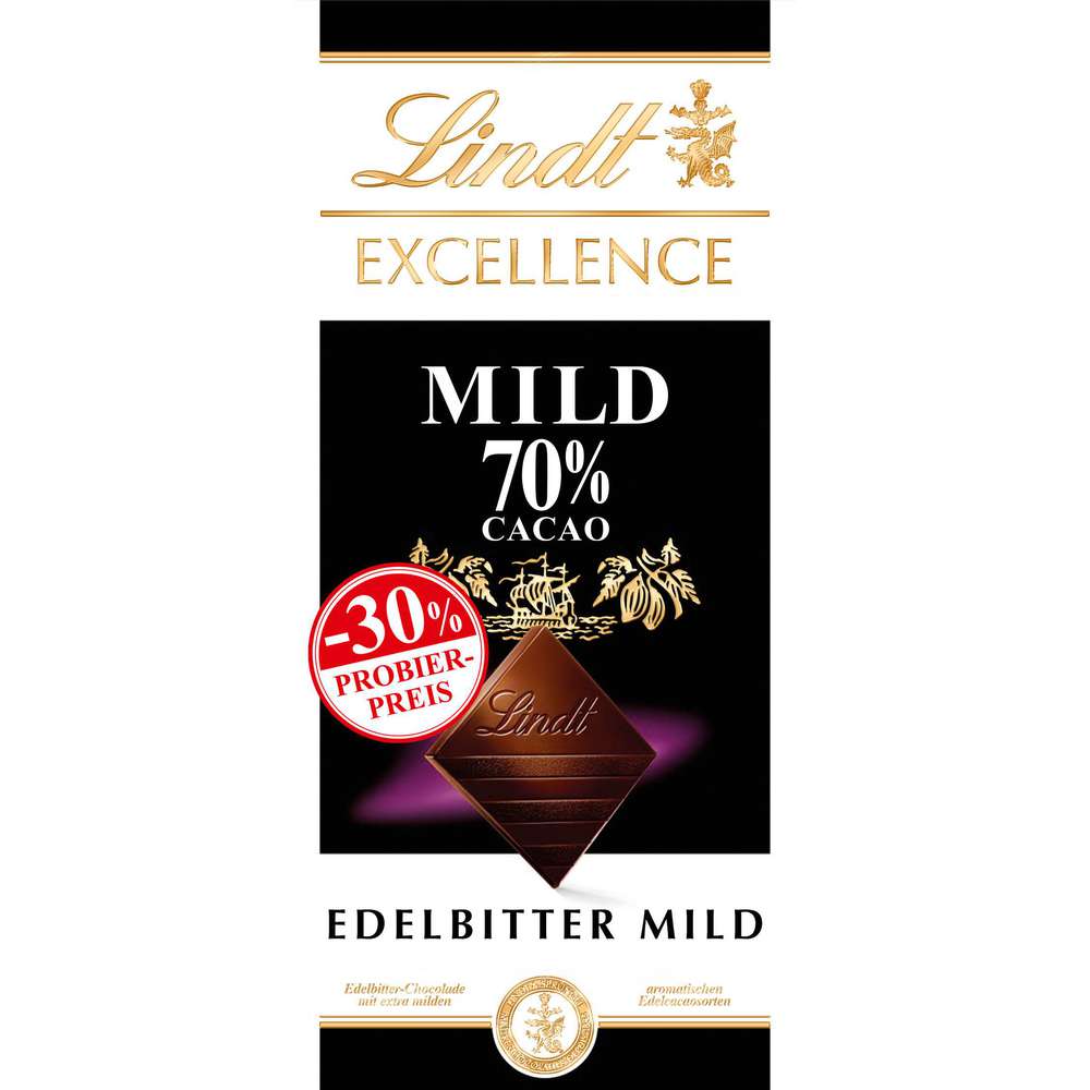 Produktabbildung Lindt Tafelschokolade Excellence 70%, mild