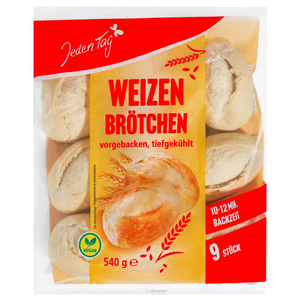 Produktabbildung Jeden Tag Weizenbrötchen, 9 Stück