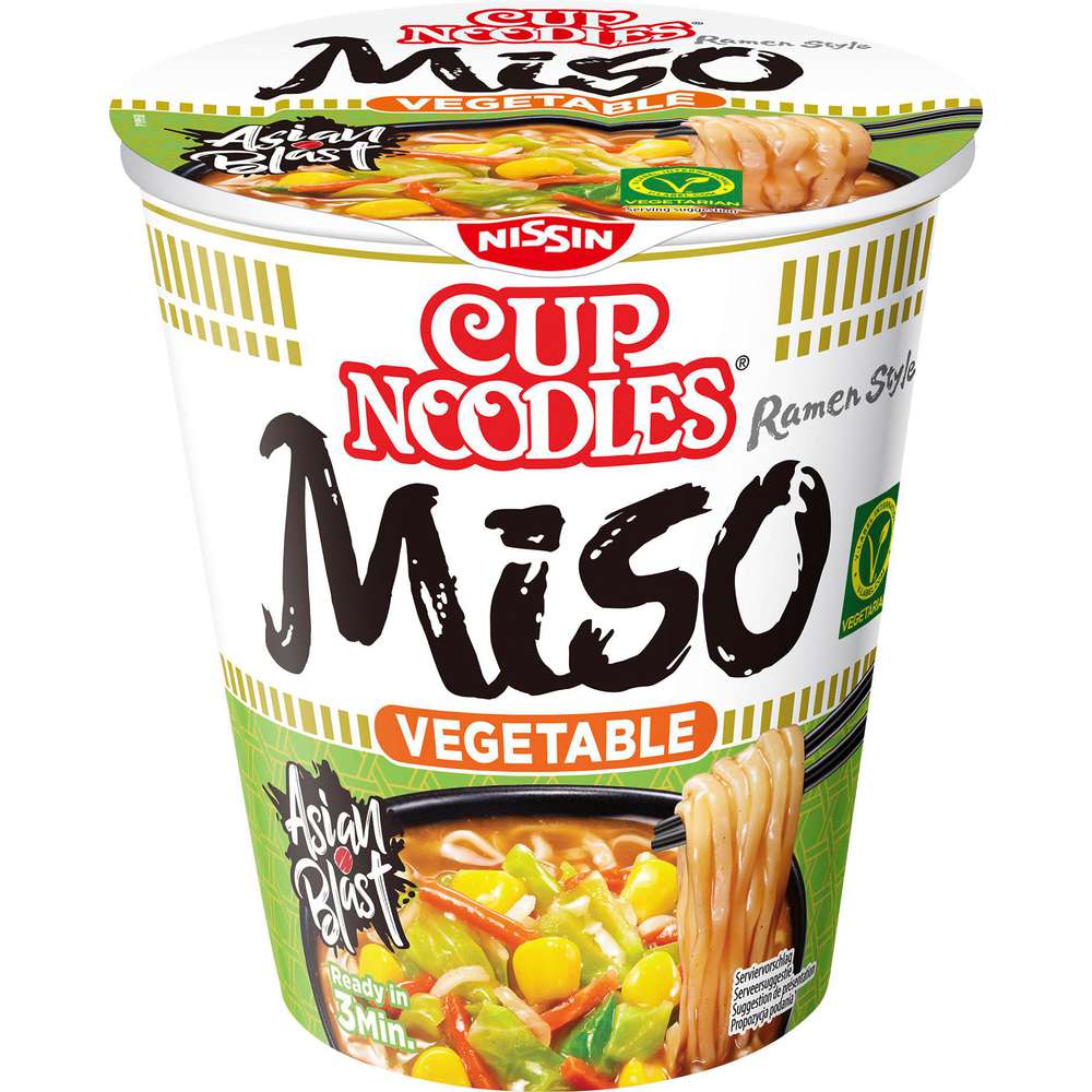 Produktabbildung Nissin Nudelsuppe Cup Noodles, Miso Vegan