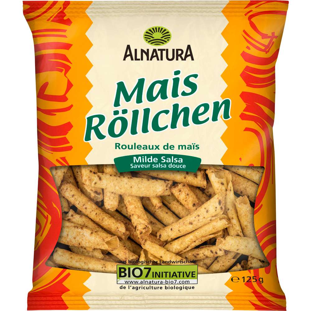 Produktabbildung Alnatura Bio Mais-Chips Maisröllchen, Milde Salsa