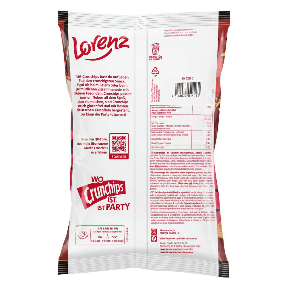 Produktabbildung Lorenz Crunchips Zhai Sweet Chili Style