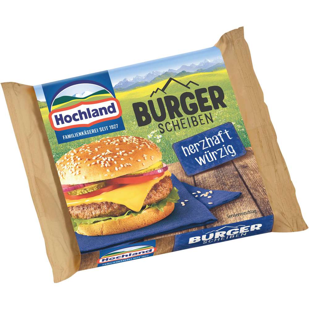Produktabbildung Hochland Schmelzscheiben Burger