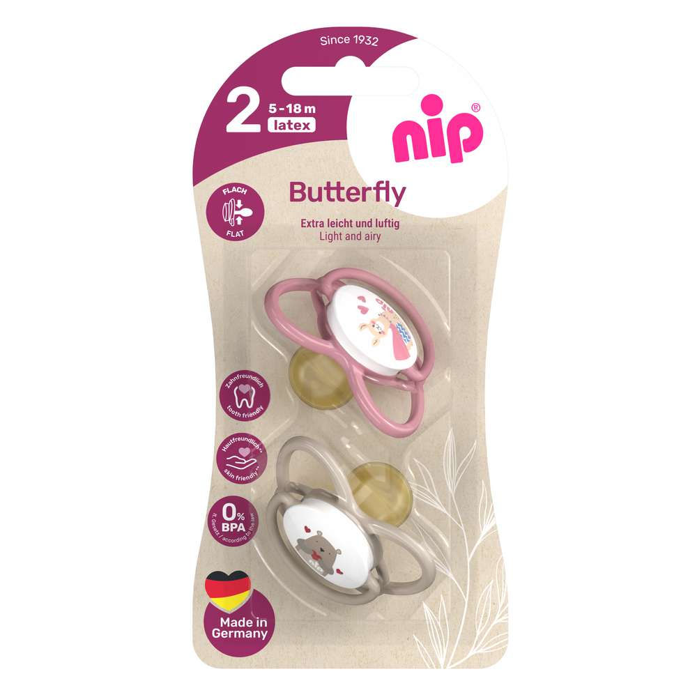 Produktabbildung nip Schnuller Butterfly mit Ring Gr. 2