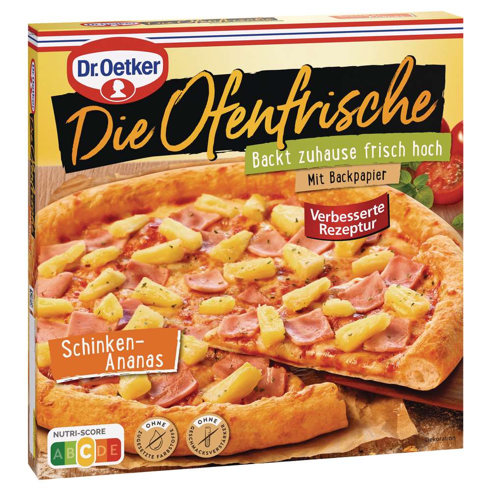 Produktabbildung Dr. Oetker Pizza Ofenfrische Schinken-Ananas, tiefgekühlt