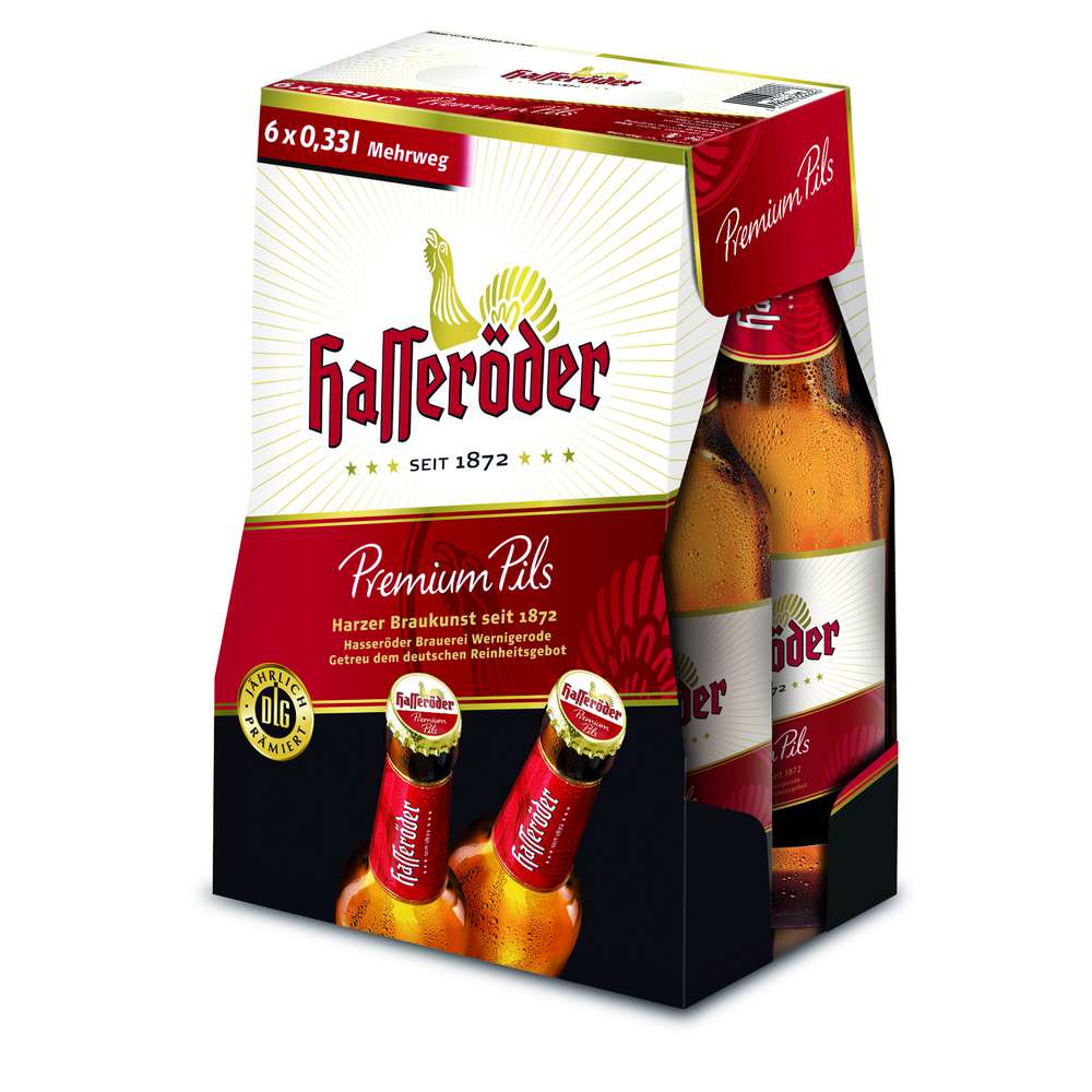 Produktabbildung Hasseröder Premium Pilsener Bier 4,9% (6x 0,330 Liter)