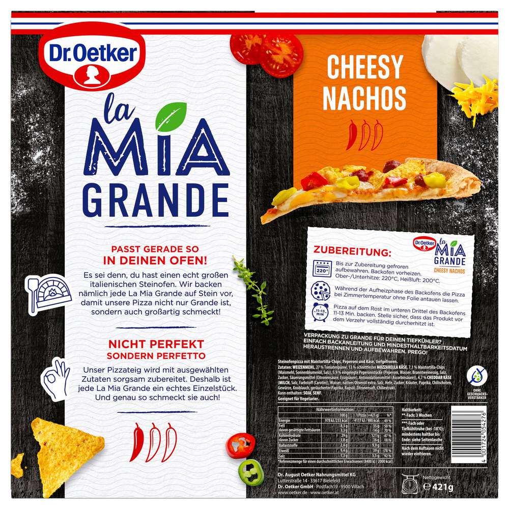 Produktabbildung Dr. Oetker Pizza La Mia Grande, Cheesy Nachos
