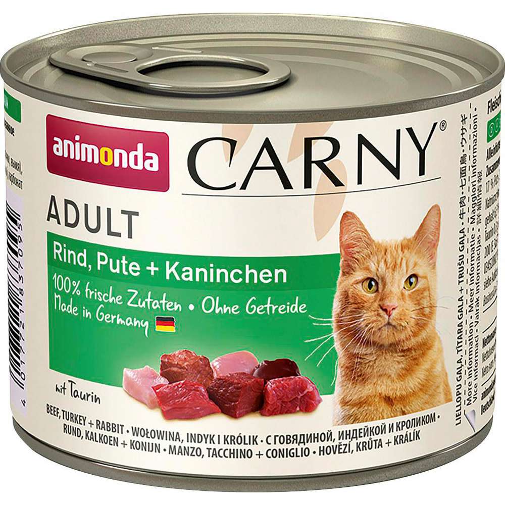 Produktabbildung animonda Katzen-Nassfutter Carny Adult, Rind/Pute/Kaninchen