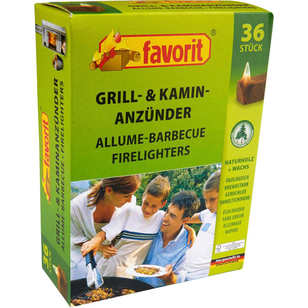 Produktabbildung Favorit Grill- und Kaminanzünder, 36 Stk