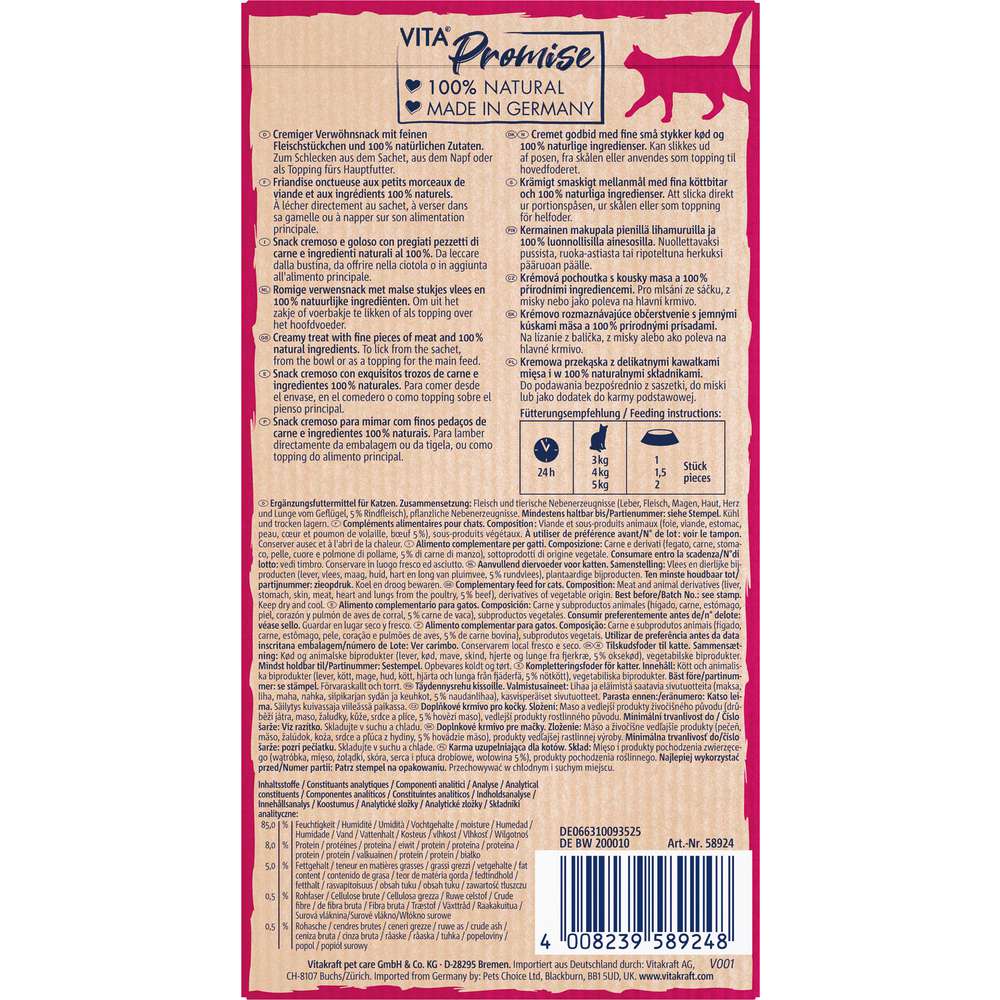 Produktabbildung Vitakraft Katzenfutter, Vita Naturals, Liquid, Rind