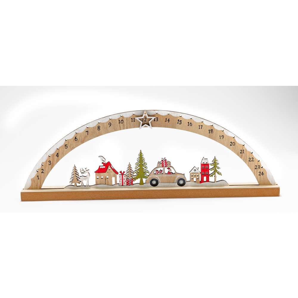 Produktabbildung keine Marke Holzbogen Adventskalender 50 cm